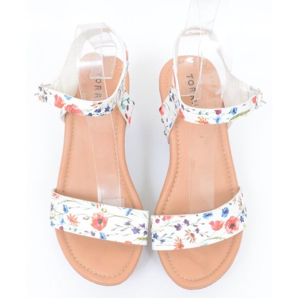 Torrid Woodgrain Floral Platform Heel Sandal 9 WIDE Width Vegan Feminine Cottage - Picture 7 of 11